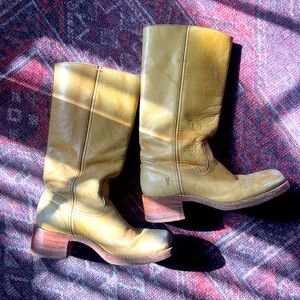 RARE vintage yellow Frye Campus boots! Size 8 1/2